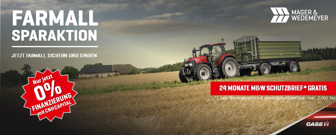 Jetzt Case IH Farmall 100C mit gratis Schutzbrief zur 0% Finanzierung sichern